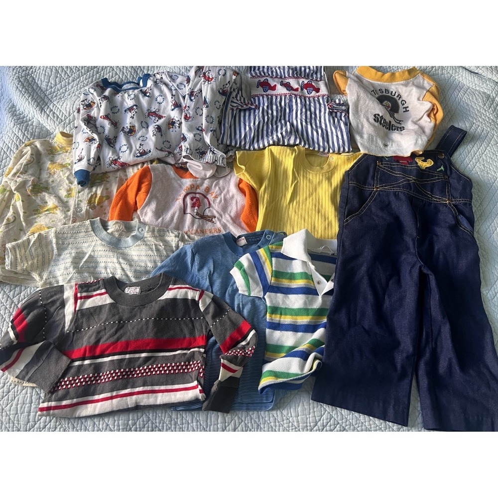 Vintage Boys Clothing Lot  80s 90s Baby/Toddler Clothing Bundle Healthtex Etc